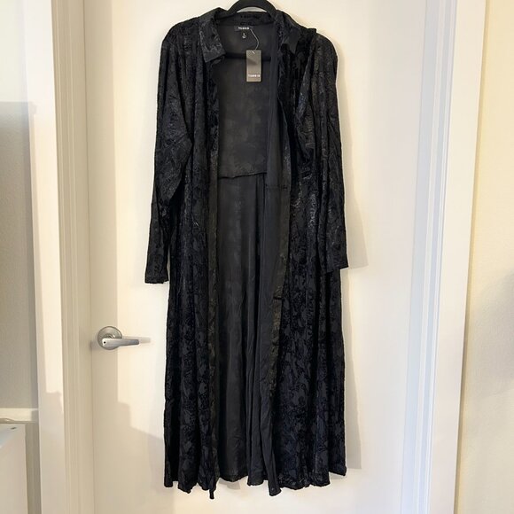 Torrid Skull Print Burnout Velvet Kimono in Black Plus Size 4X NWT - Picture 5 of 9